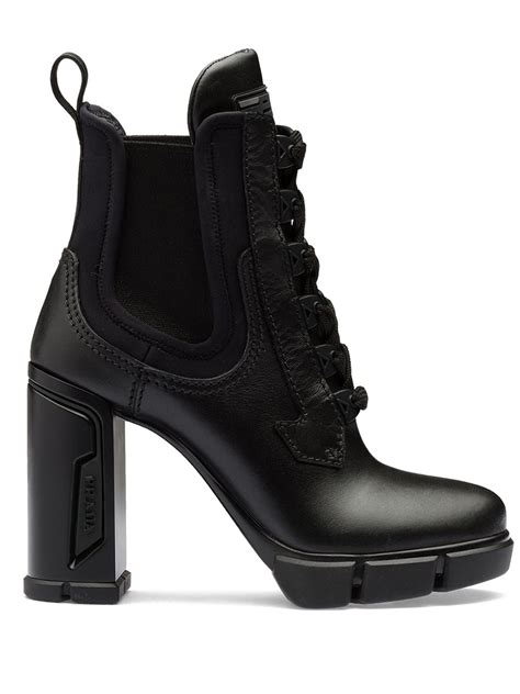 prada chunky heel ankle boots